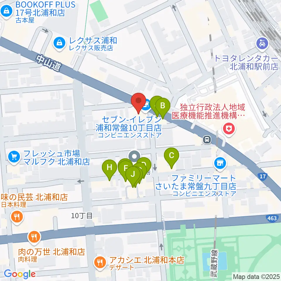 Royal Music Garden周辺のファミレス・ファーストフード一覧地図