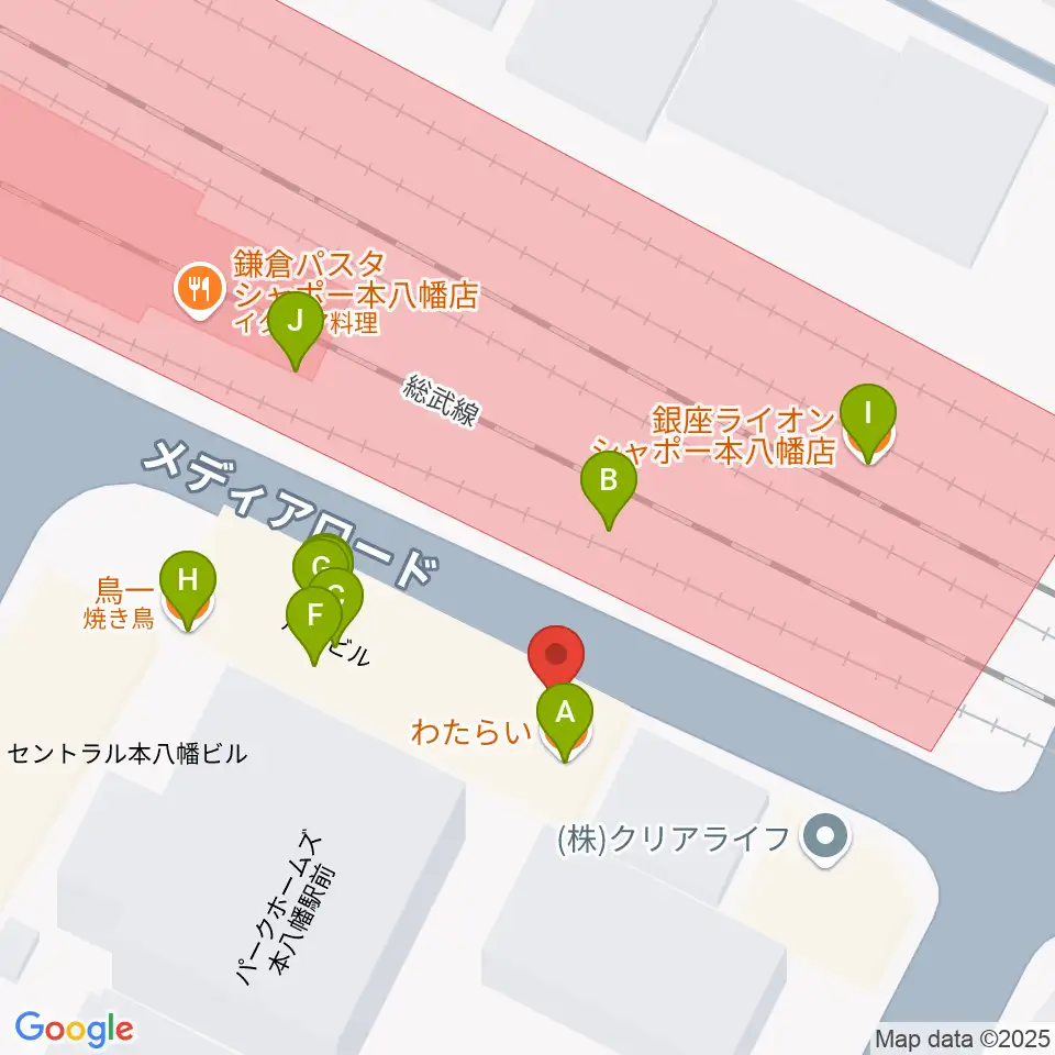 島村楽器 Wind & Repair周辺のファミレス・ファーストフード一覧地図