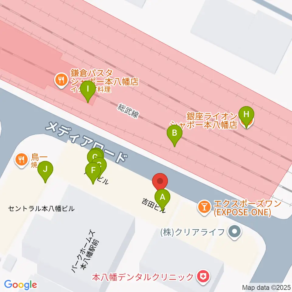 島村楽器 Wind & Repair周辺のファミレス・ファーストフード一覧地図