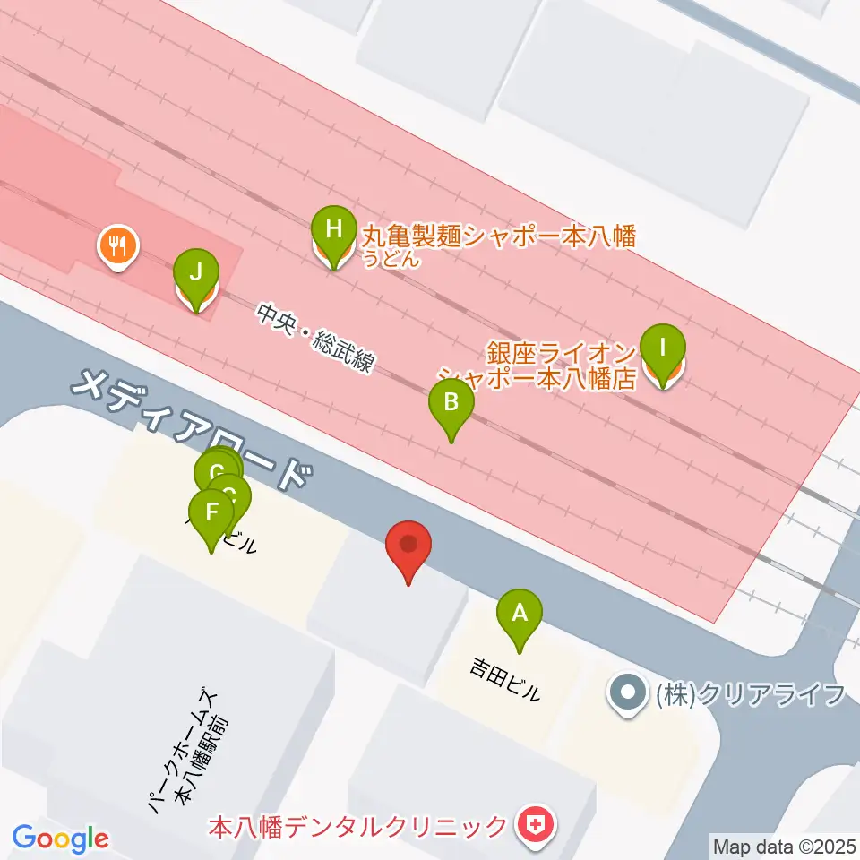 島村楽器 Wind & Repair周辺のファミレス・ファーストフード一覧地図