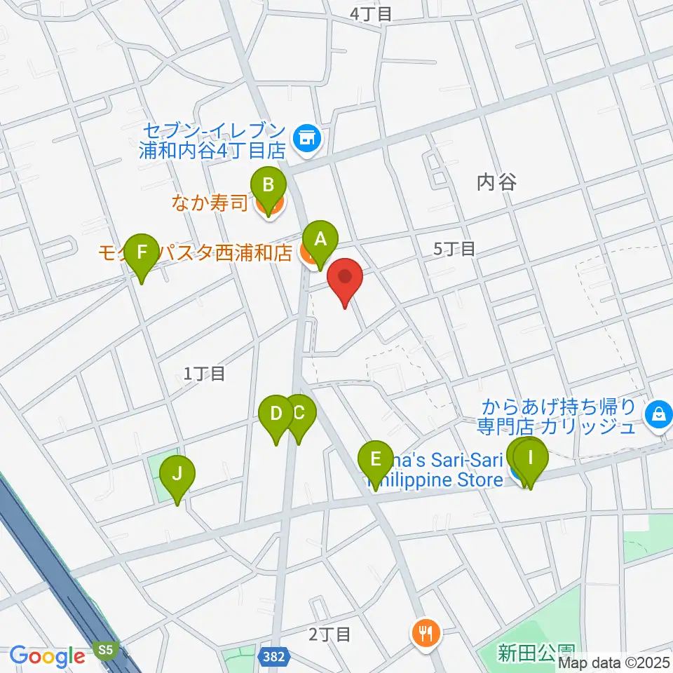 島村楽器 ピアノセレクションセンター周辺のファミレス・ファーストフード一覧地図
