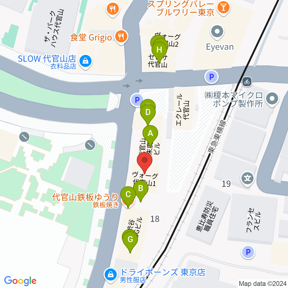 ギタートレーダーズ東京周辺のファミレス・ファーストフード一覧地図