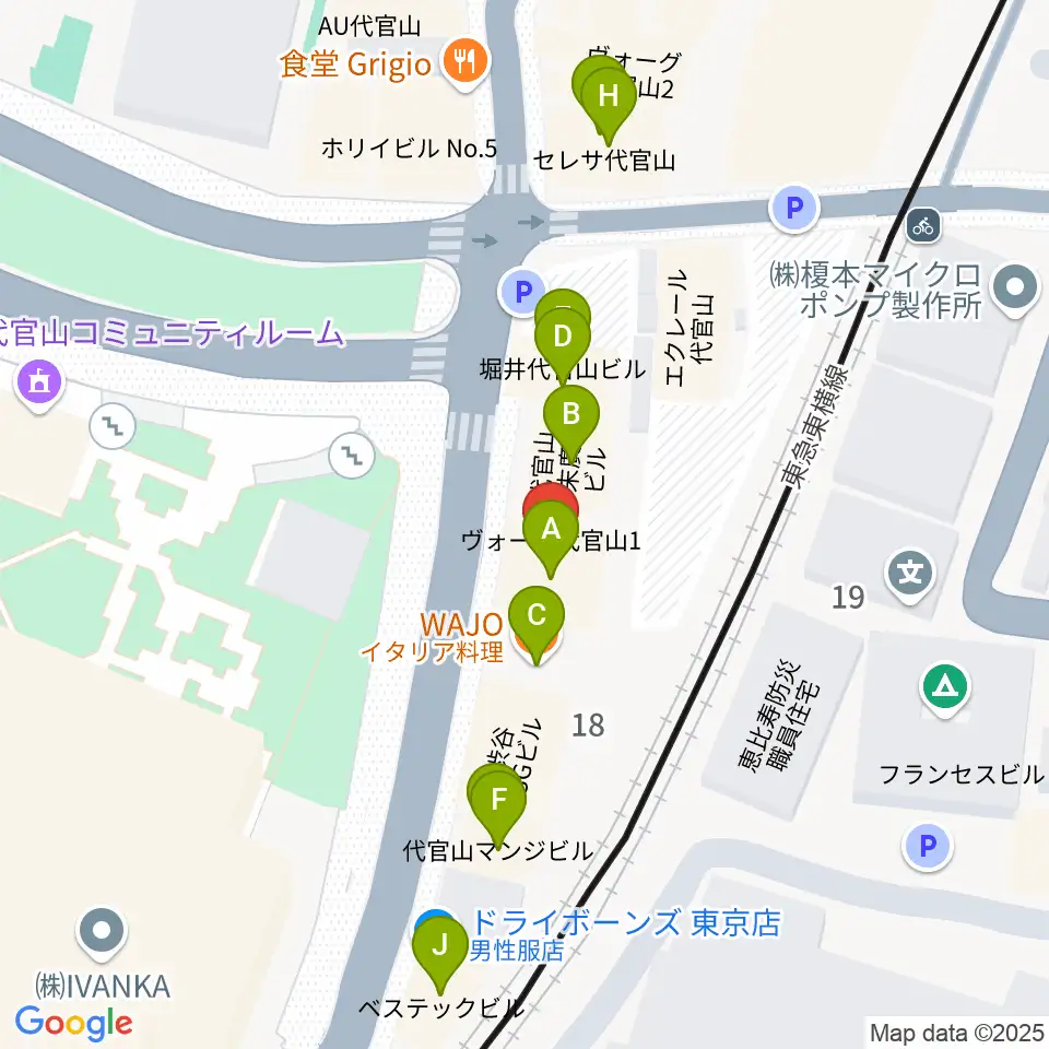 ギタートレーダーズ東京周辺のファミレス・ファーストフード一覧地図