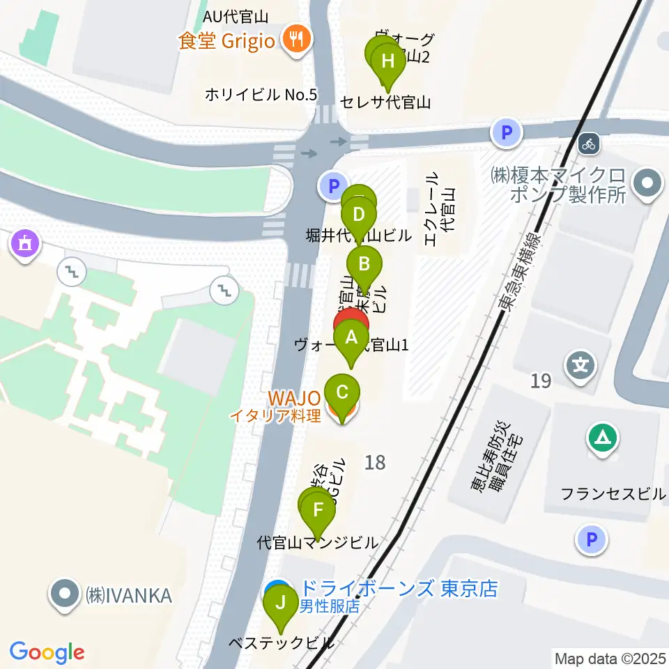 ギタートレーダーズ東京周辺のファミレス・ファーストフード一覧地図