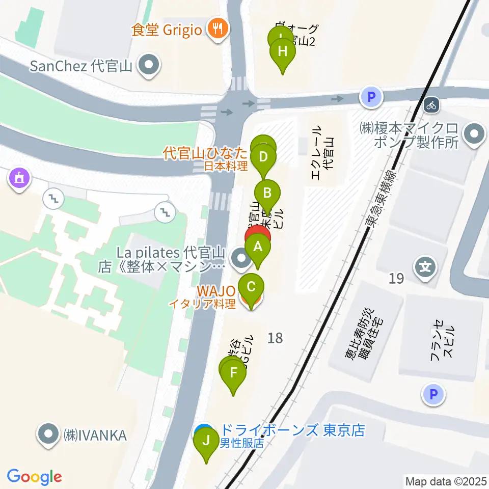 ギタートレーダーズ東京周辺のファミレス・ファーストフード一覧地図