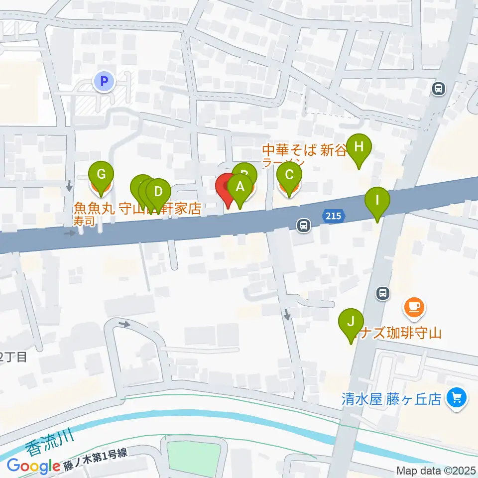GOLD STAR周辺のファミレス・ファーストフード一覧地図