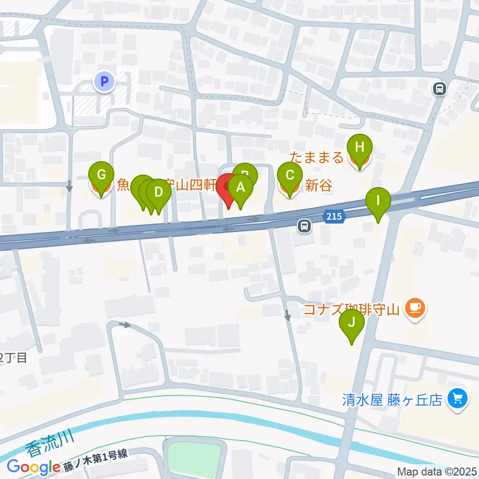GOLD STAR周辺のファミレス・ファーストフード一覧地図