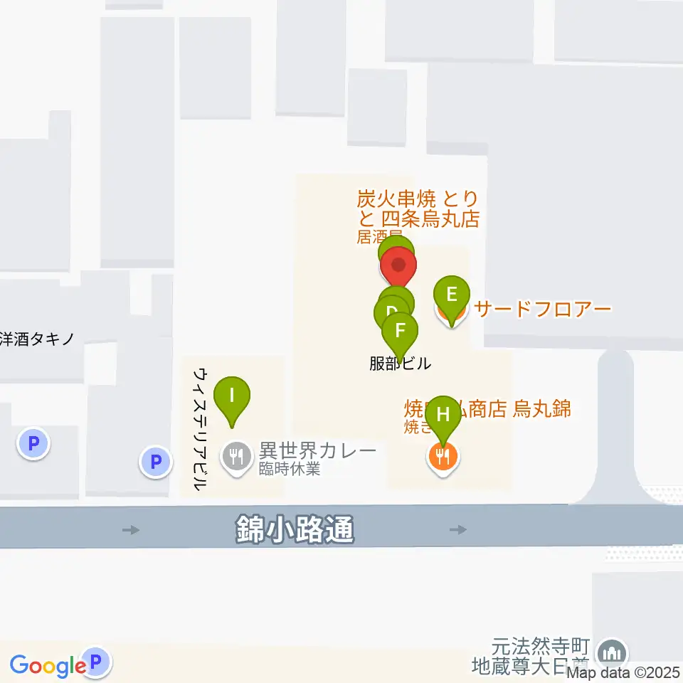 京都フィールドスタジオ周辺のファミレス・ファーストフード一覧地図