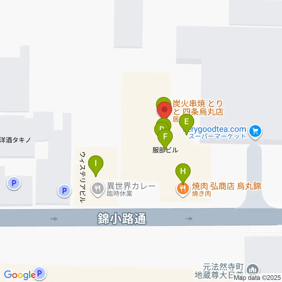 京都フィールドスタジオ周辺のファミレス・ファーストフード一覧地図