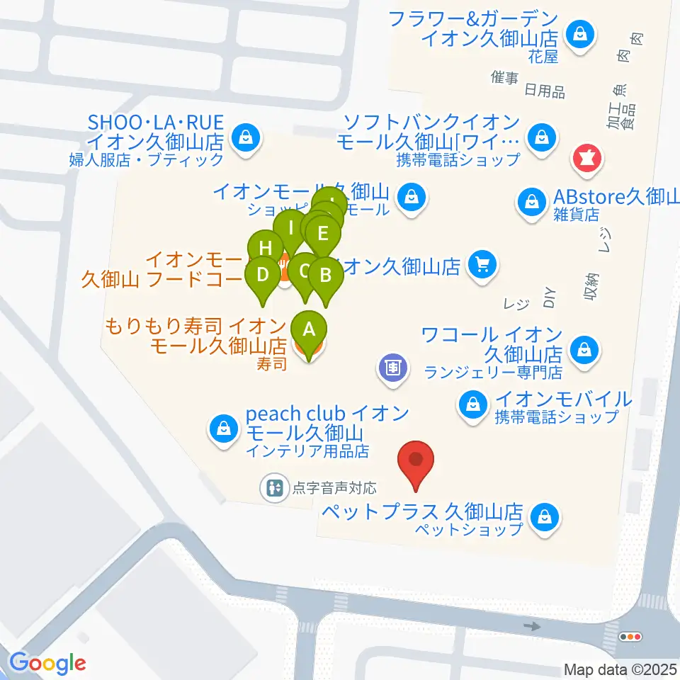 JEUGIA イオンモール久御山店周辺のファミレス・ファーストフード一覧地図