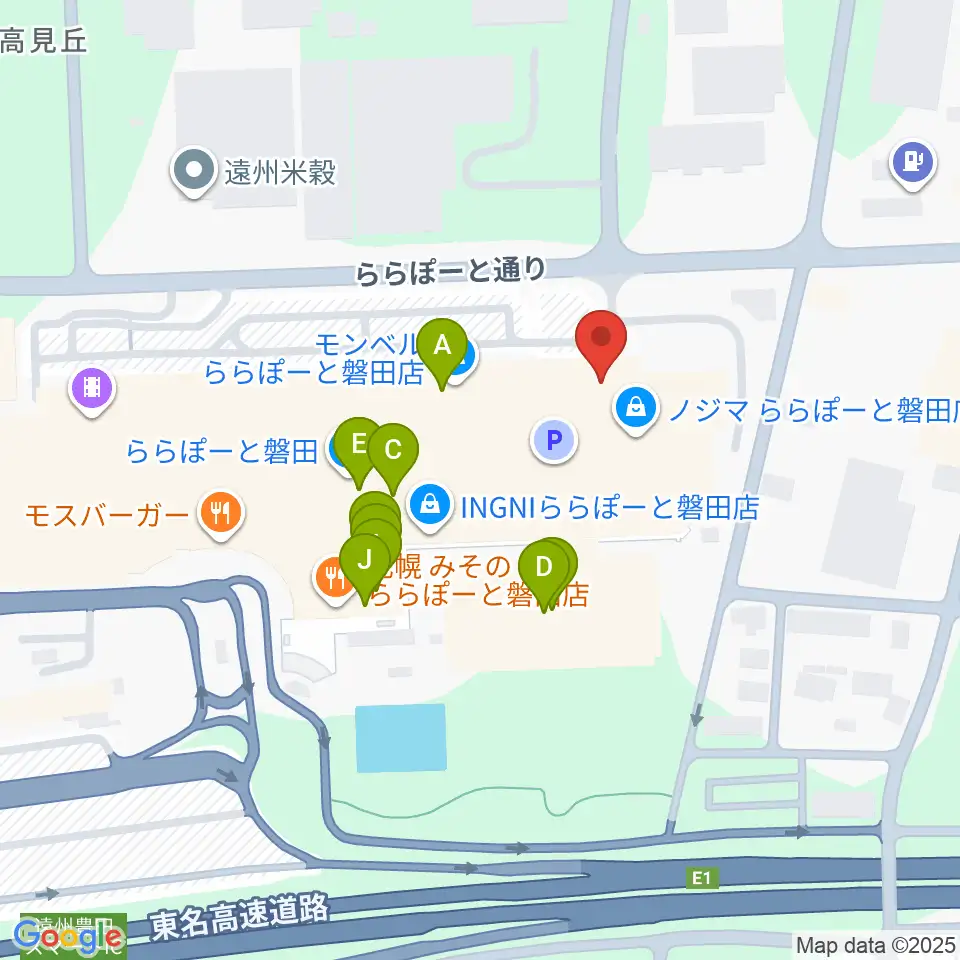 島村楽器 ららぽーと磐田店周辺のファミレス・ファーストフード一覧地図