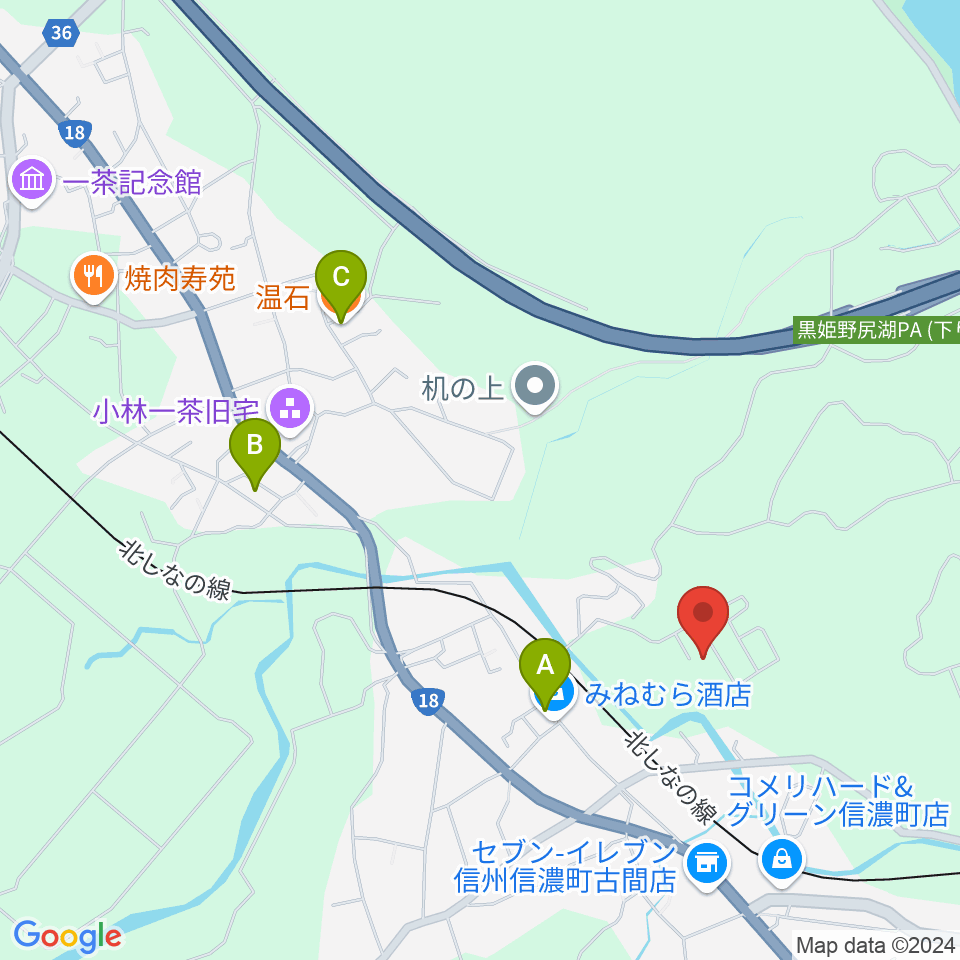 山崎木管修理工房周辺のファミレス・ファーストフード一覧地図