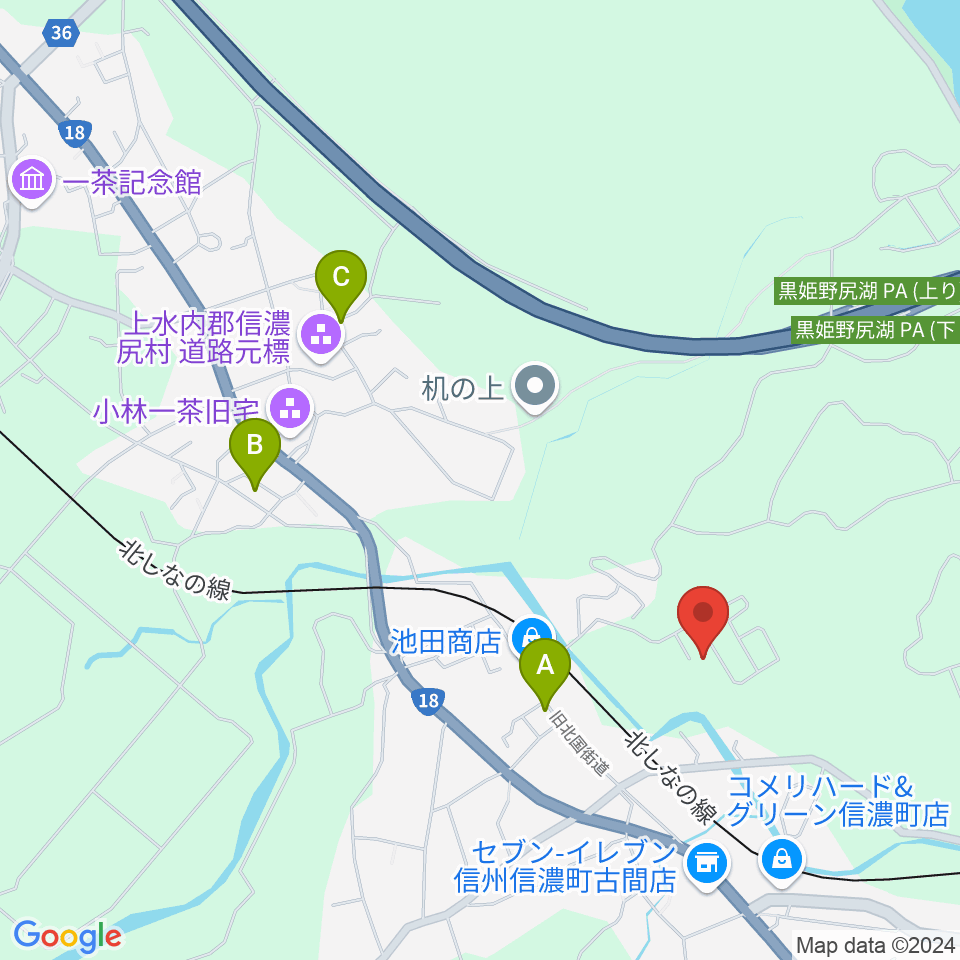 山崎木管修理工房周辺のファミレス・ファーストフード一覧地図