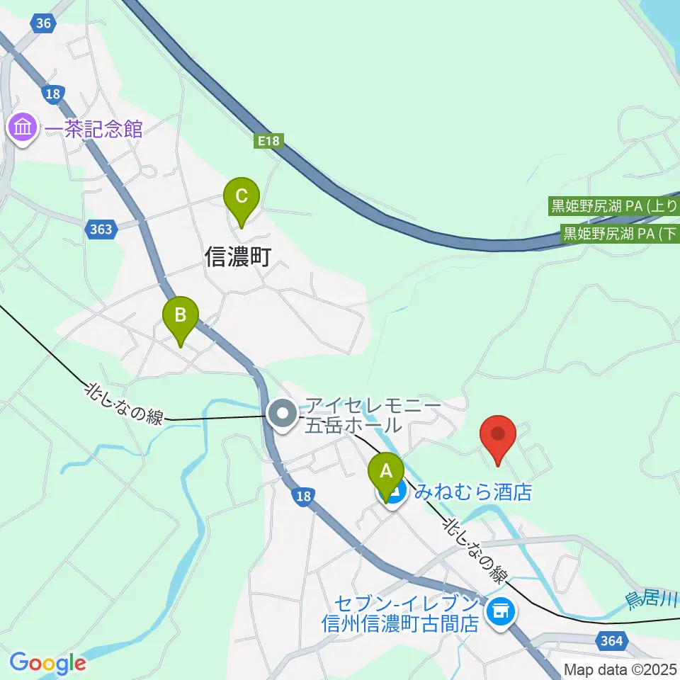 山崎木管修理工房周辺のファミレス・ファーストフード一覧地図