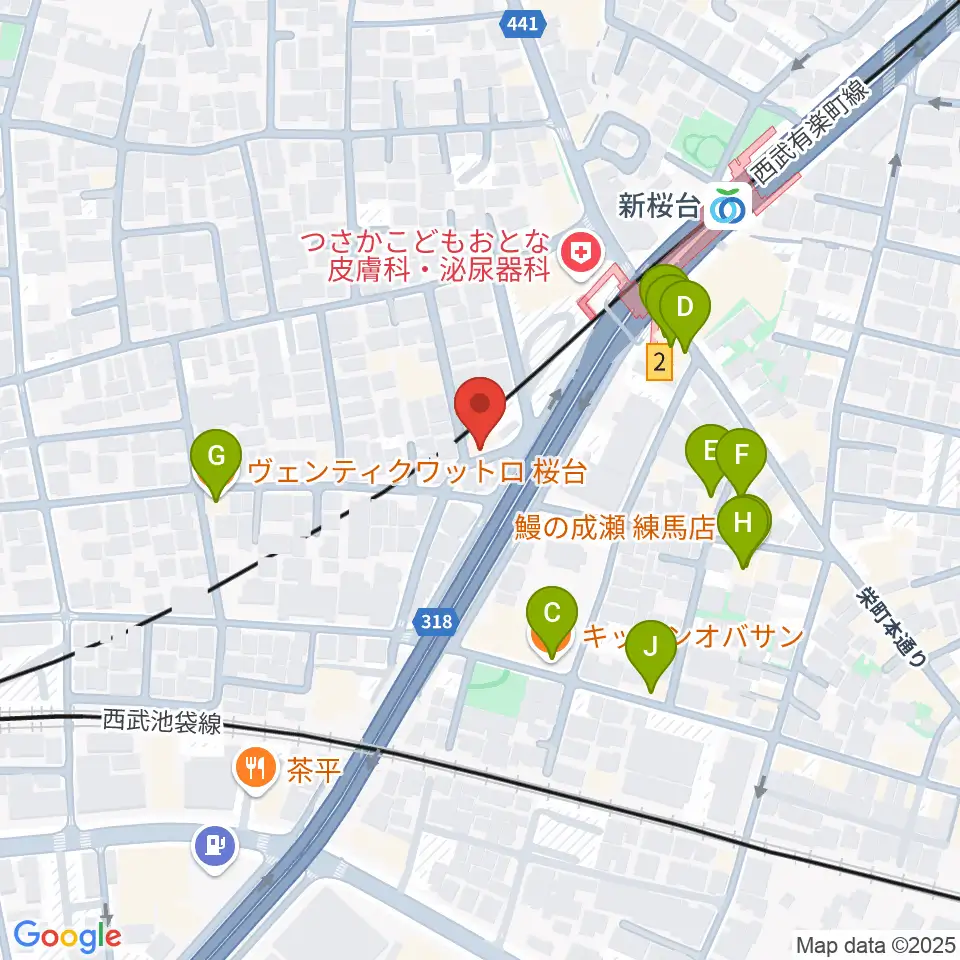 GALLERY STUDIO 1619.周辺のファミレス・ファーストフード一覧地図