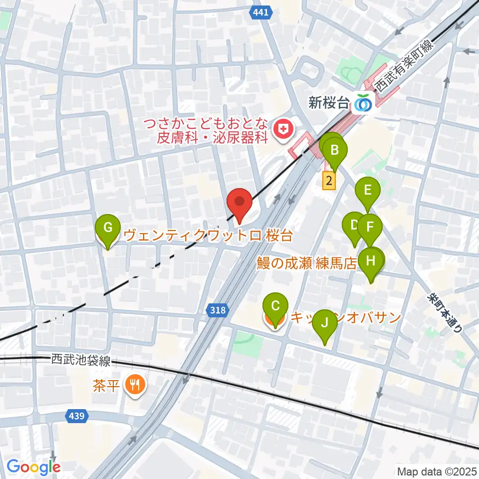 GALLERY STUDIO 1619.周辺のファミレス・ファーストフード一覧地図