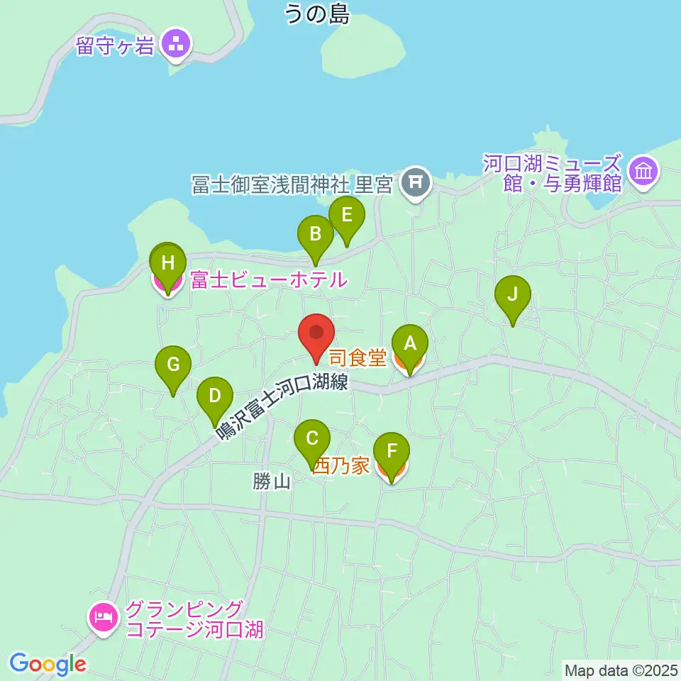 音楽の家 民宿さんすい周辺のファミレス・ファーストフード一覧地図