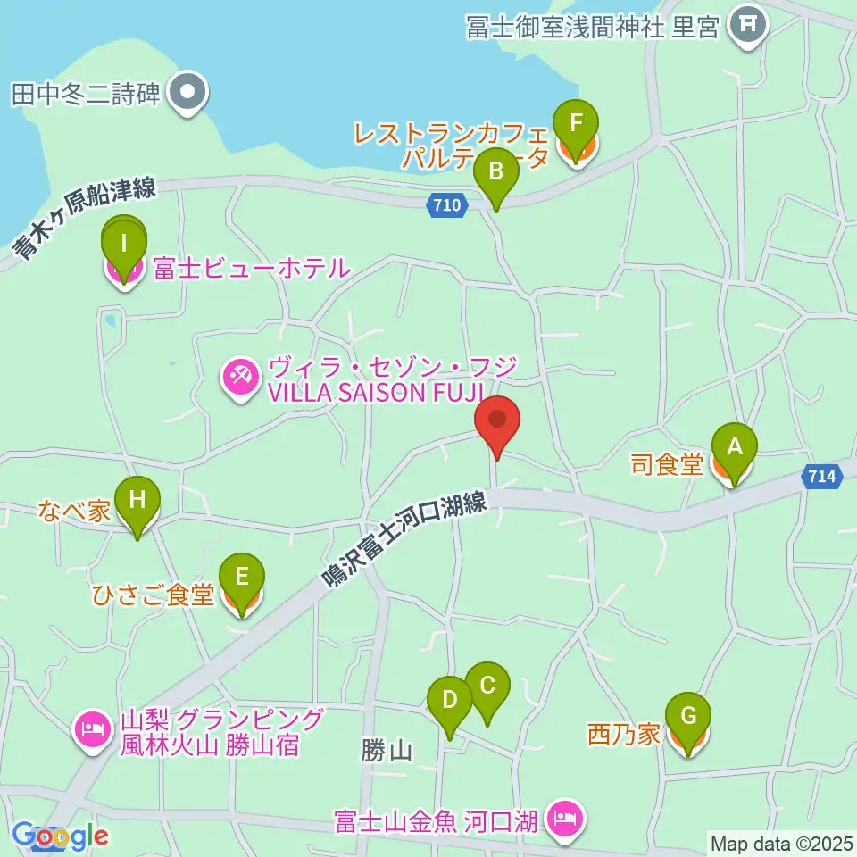 音楽の家 民宿さんすい周辺のファミレス・ファーストフード一覧地図