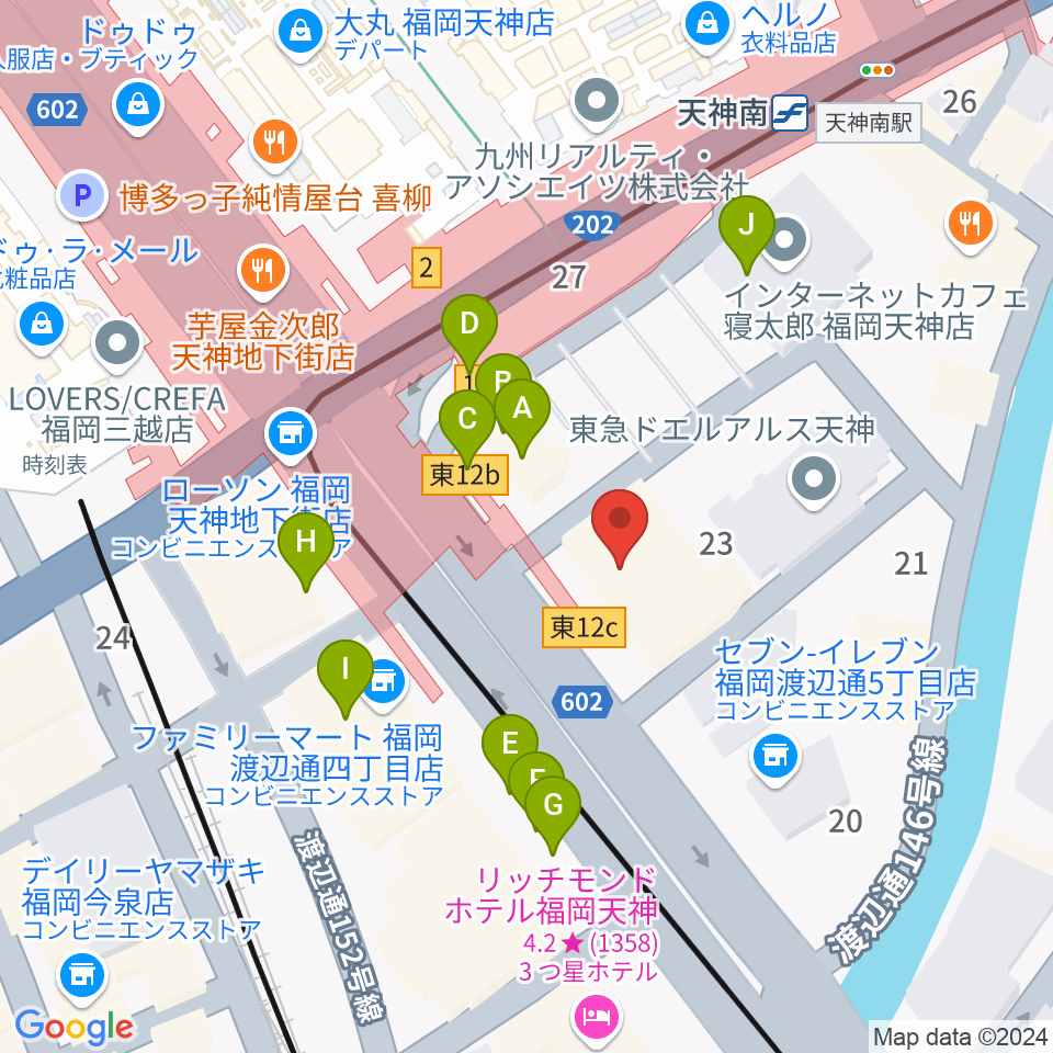 BIGBOSS福岡周辺のファミレス・ファーストフード一覧地図