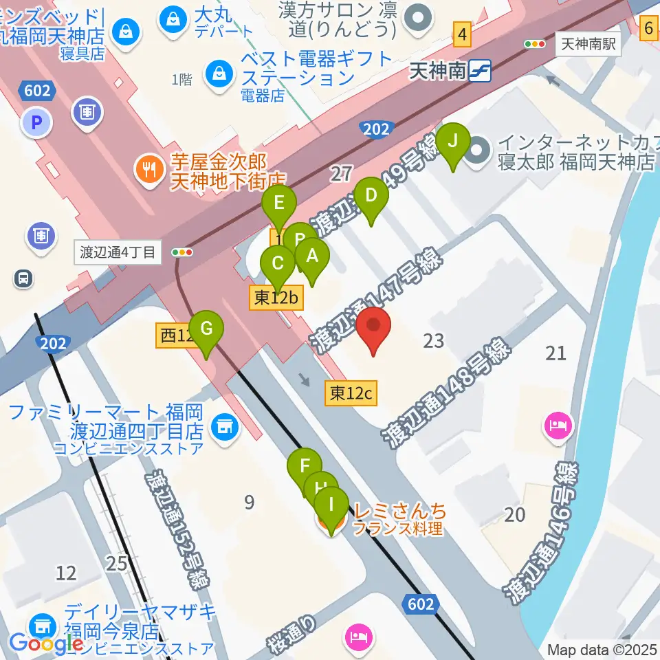 BIGBOSS福岡周辺のファミレス・ファーストフード一覧地図