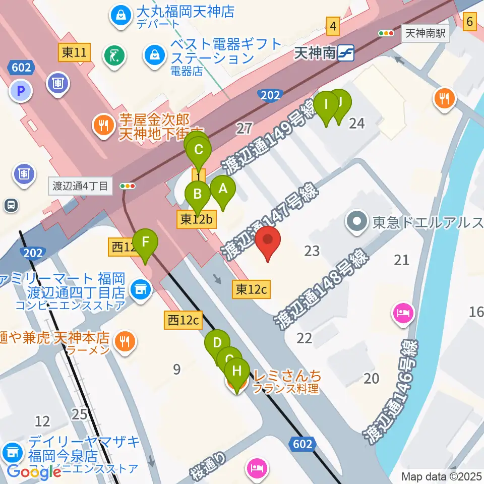 BIGBOSS福岡周辺のファミレス・ファーストフード一覧地図