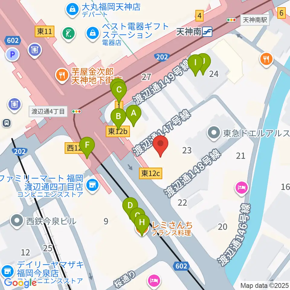 BIGBOSS福岡周辺のファミレス・ファーストフード一覧地図