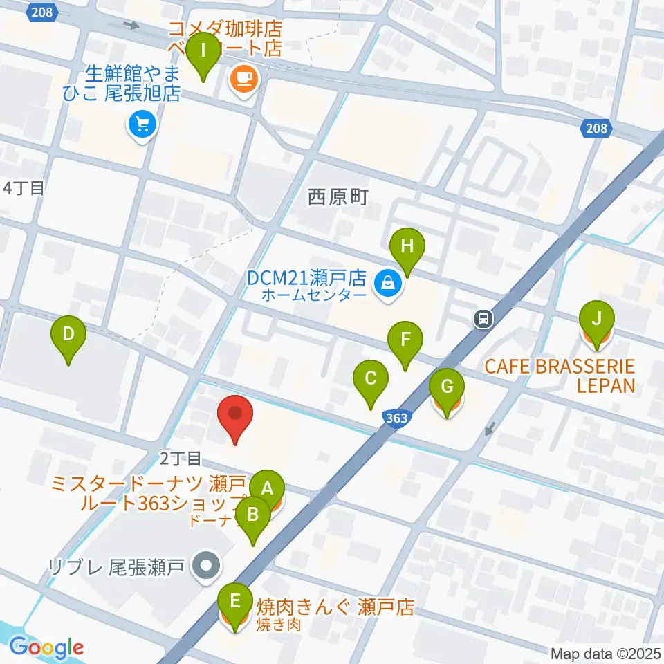 スタジオ・ミディ周辺のファミレス・ファーストフード一覧地図