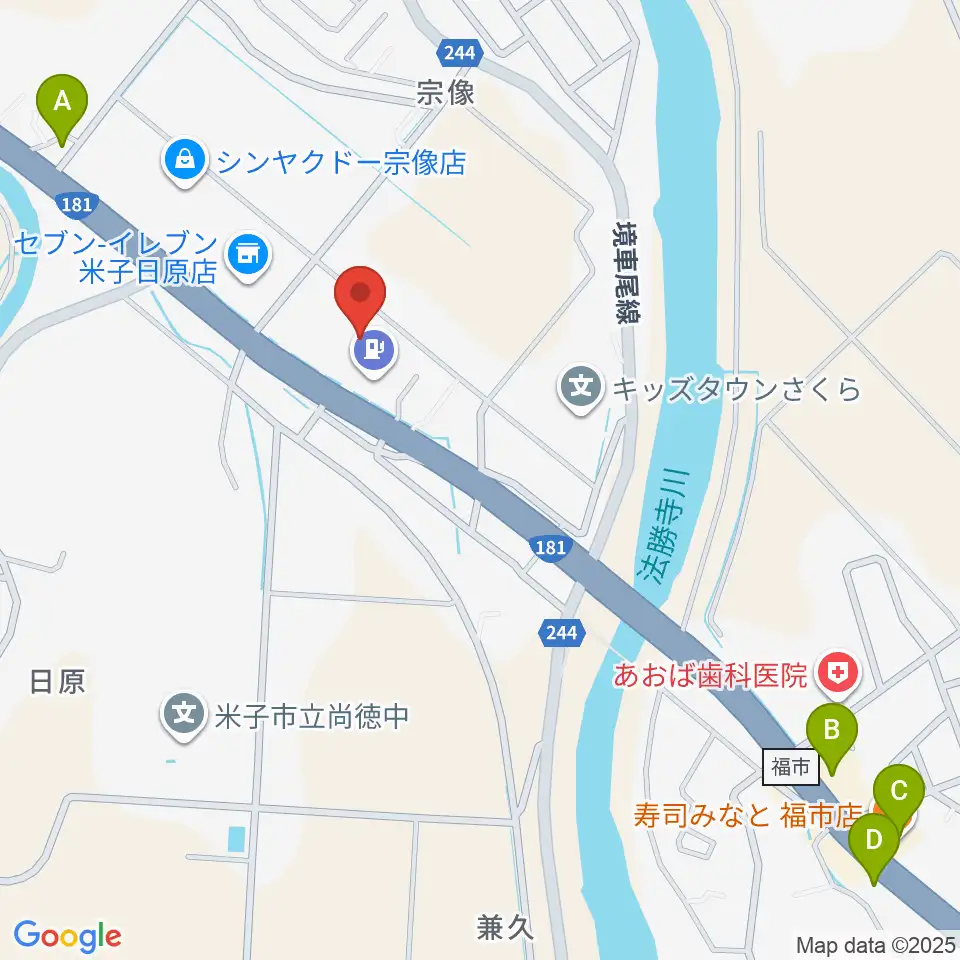 音楽天国 鳥取米子店周辺のファミレス・ファーストフード一覧地図