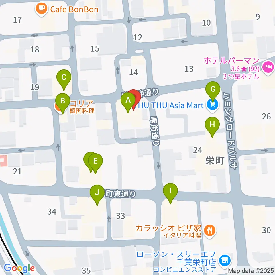 Y'S GUITAR周辺のファミレス・ファーストフード一覧地図