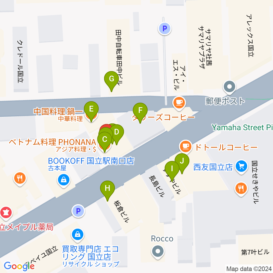 FAR EAST GUITARS周辺のファミレス・ファーストフード一覧地図