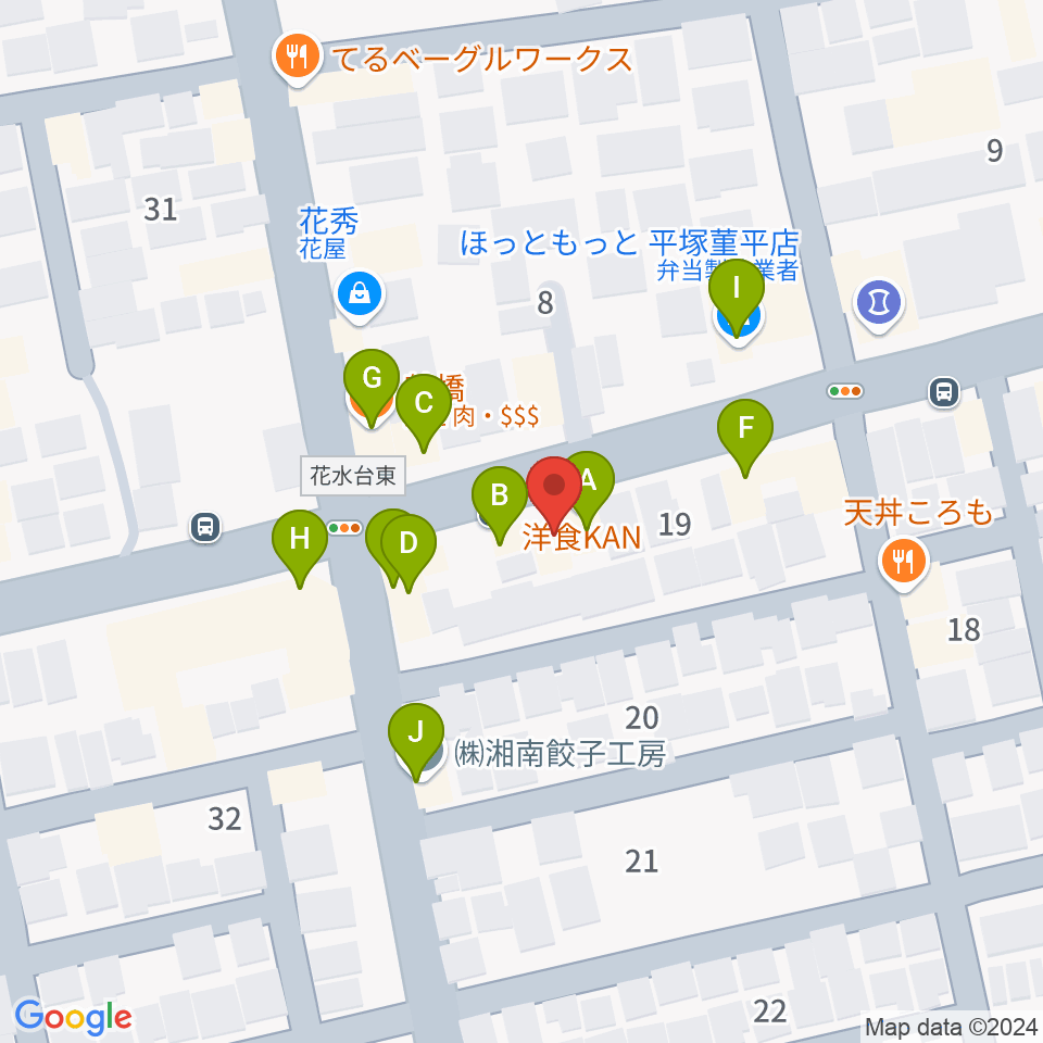 リアリーミュージック周辺のファミレス・ファーストフード一覧地図