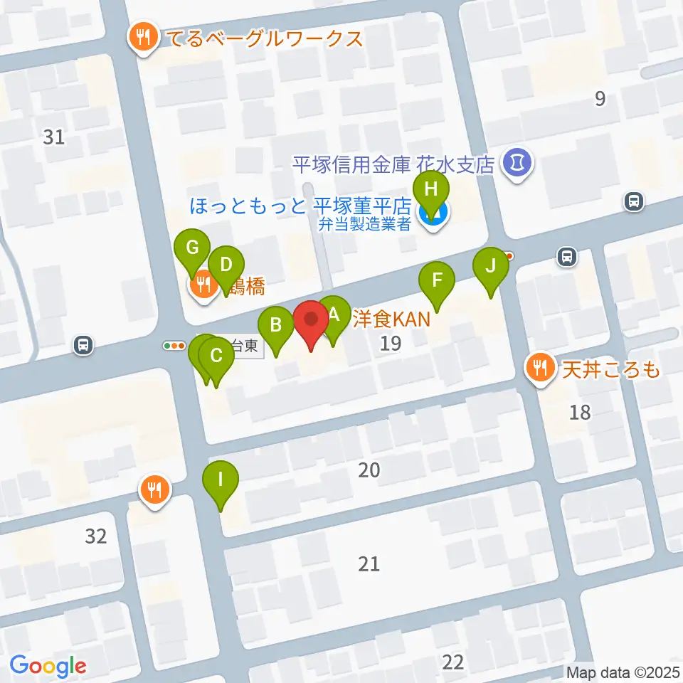 リアリーミュージック周辺のファミレス・ファーストフード一覧地図