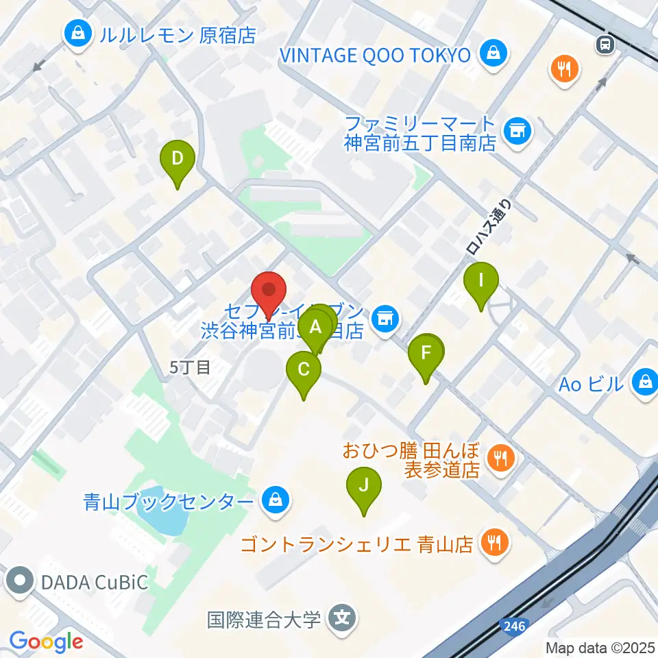 表参道ラパン・エ・アロ周辺のファミレス・ファーストフード一覧地図