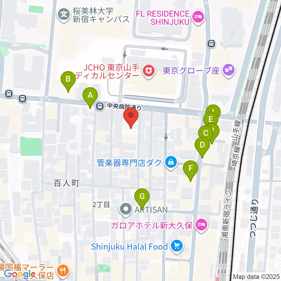 STUDIO VIRTUOSI周辺のファミレス・ファーストフード一覧地図