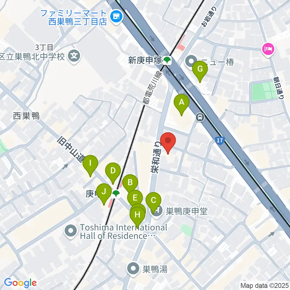 スタジオフォー周辺のファミレス・ファーストフード一覧地図