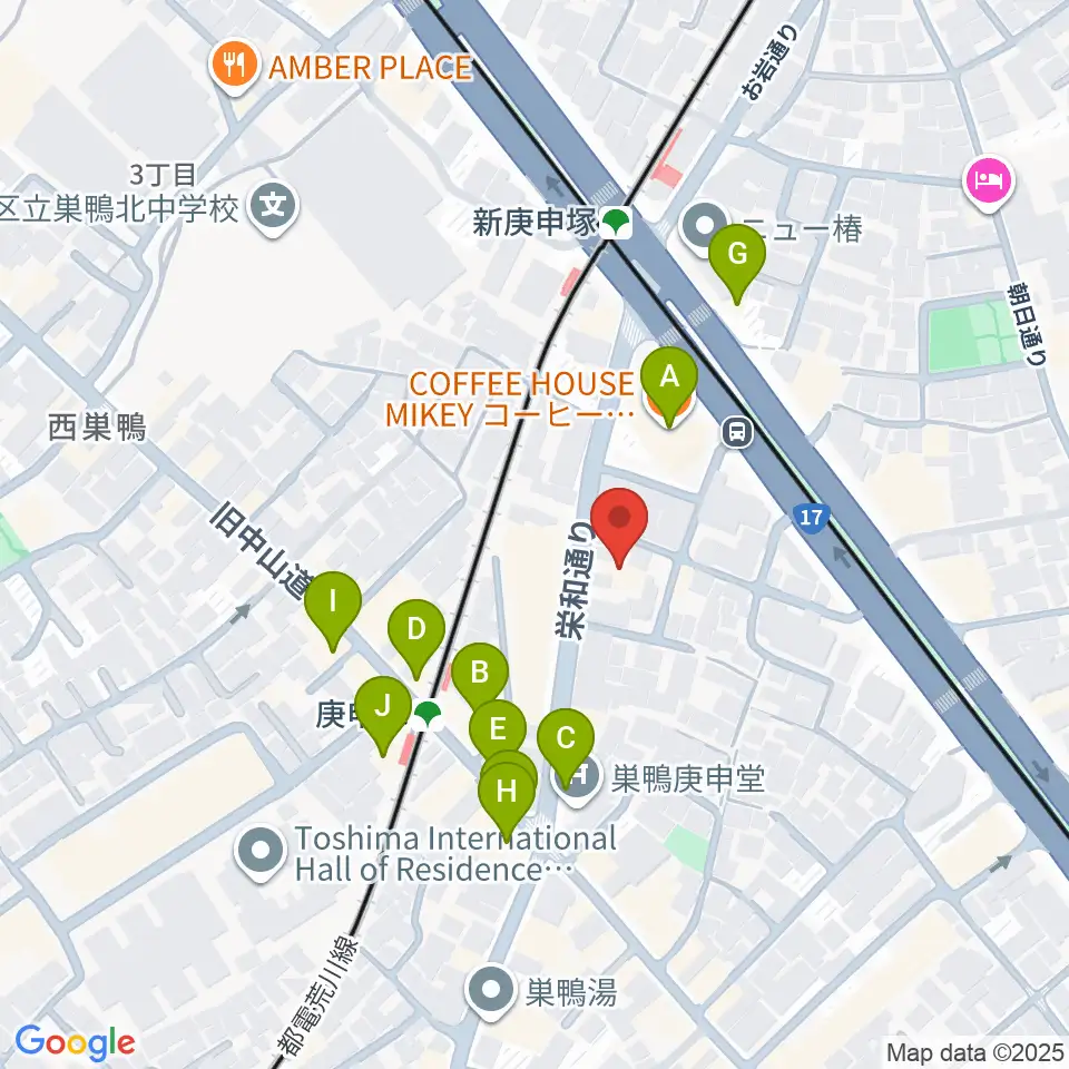 スタジオフォー周辺のファミレス・ファーストフード一覧地図
