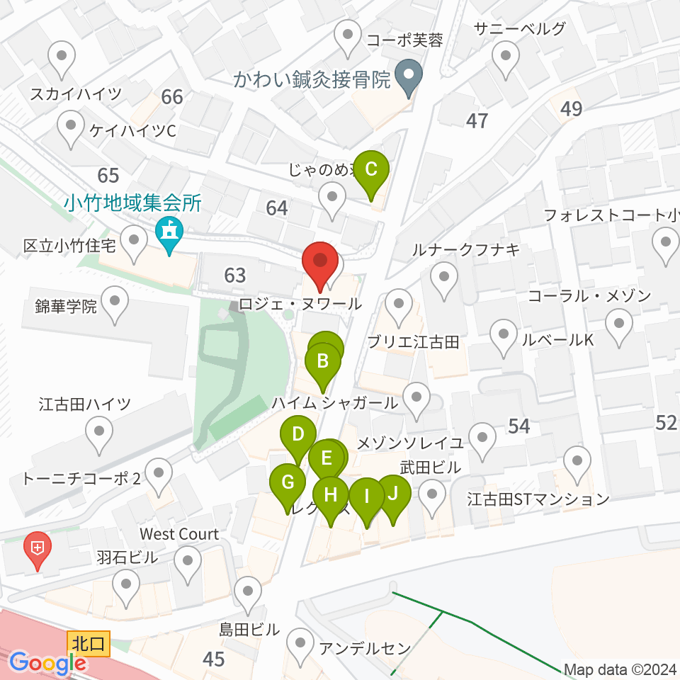 スタジオマザーハウス江古田店周辺のファミレス・ファーストフード一覧地図
