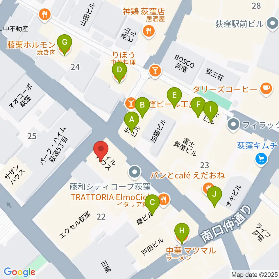 クレモニア・スタジオ周辺のファミレス・ファーストフード一覧地図
