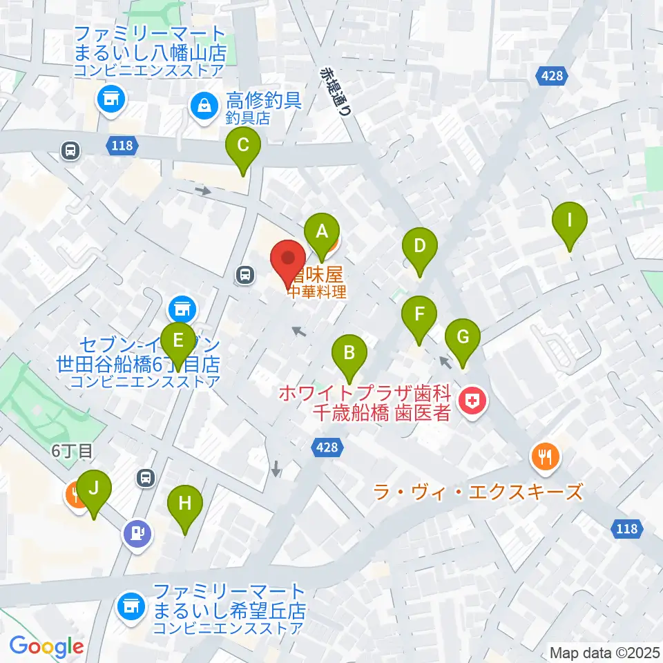 タッドポウルスタジオ Part2周辺のファミレス・ファーストフード一覧地図