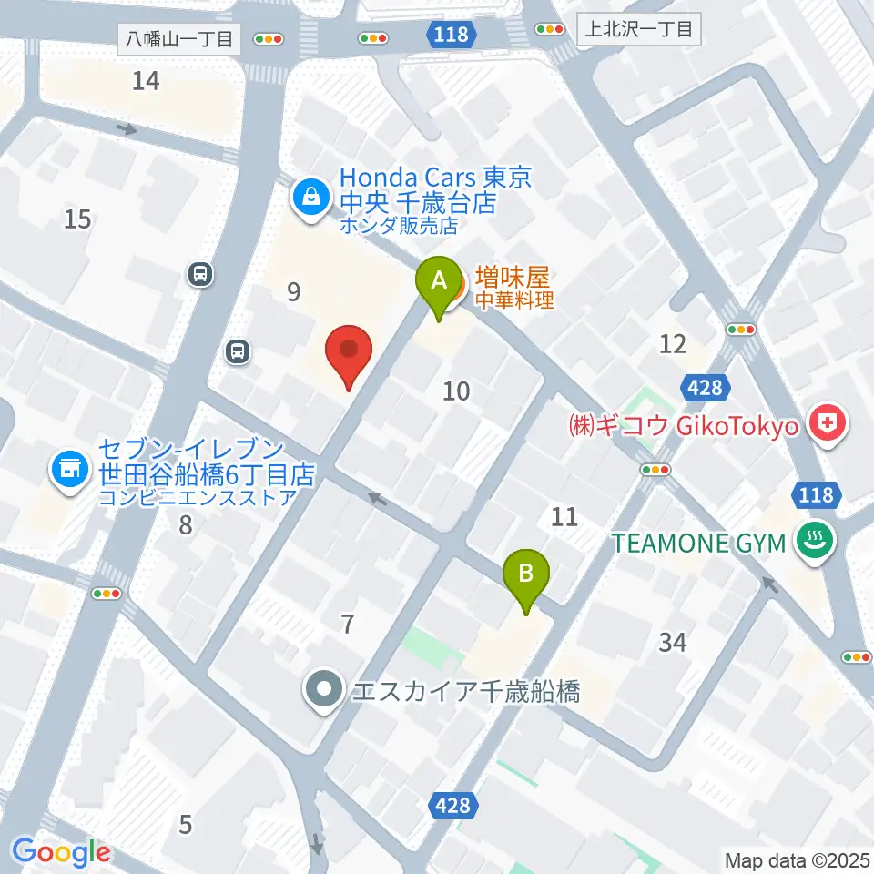 タッドポウルスタジオ Part2周辺のファミレス・ファーストフード一覧地図