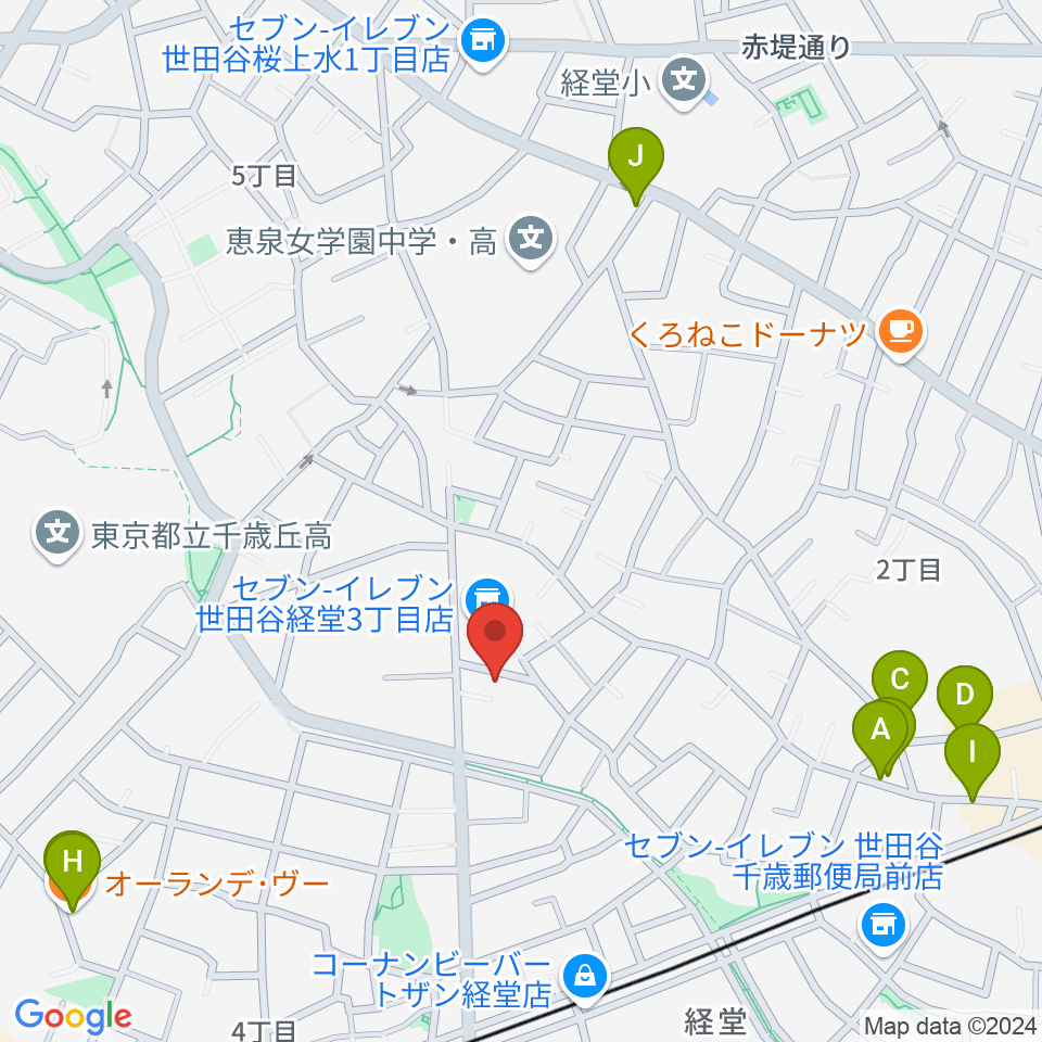 カルラホール周辺のファミレス・ファーストフード一覧地図