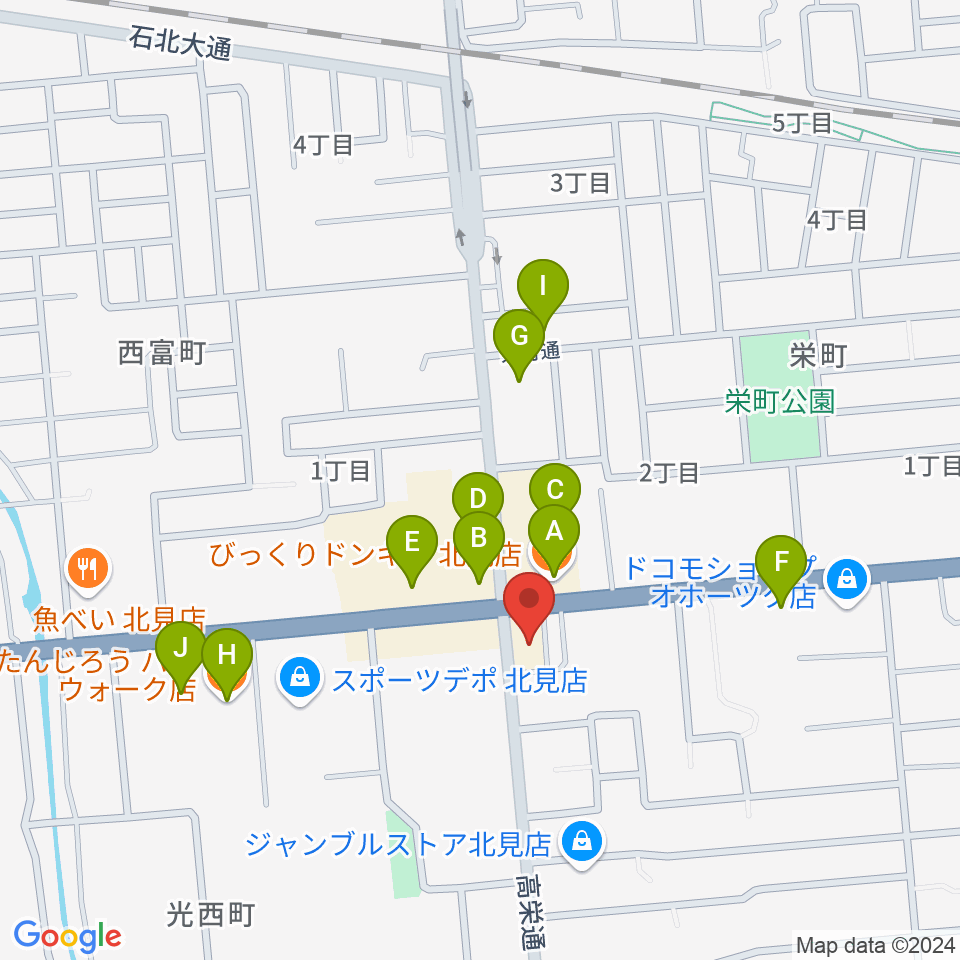 タケダ楽器周辺のファミレス・ファーストフード一覧地図