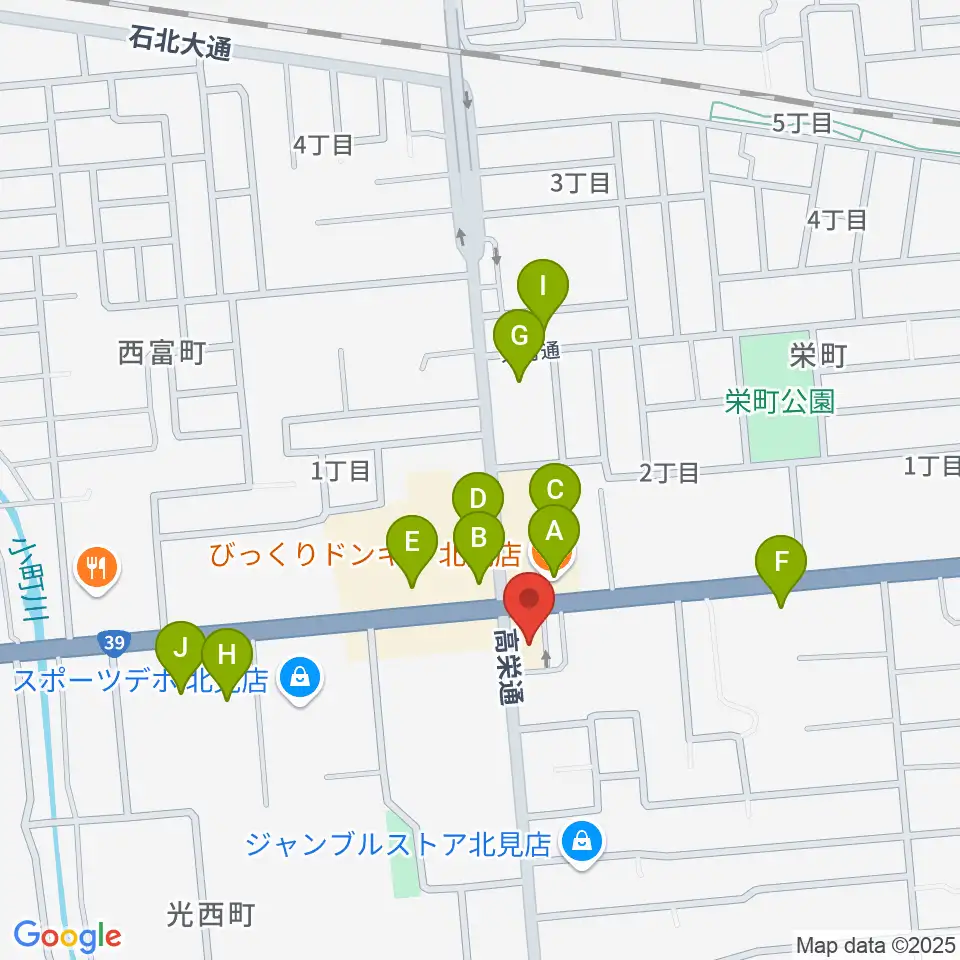 タケダ楽器周辺のファミレス・ファーストフード一覧地図