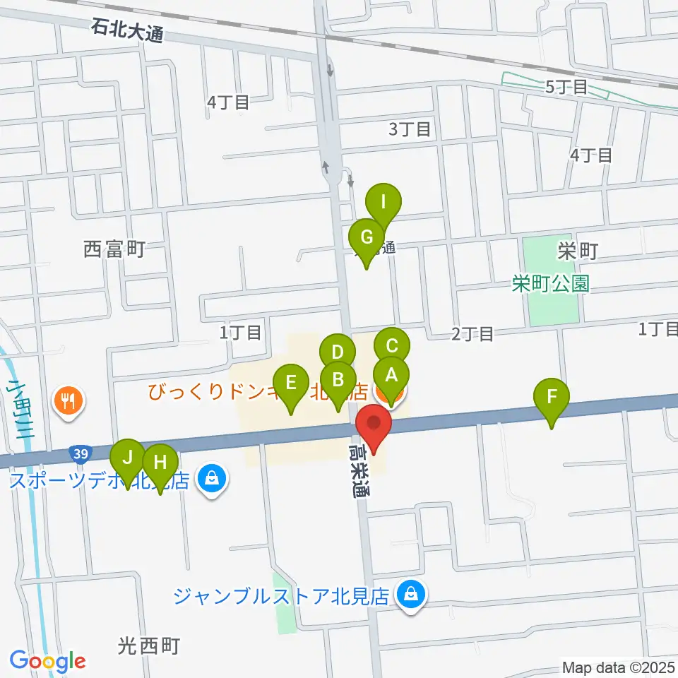 タケダ楽器周辺のファミレス・ファーストフード一覧地図