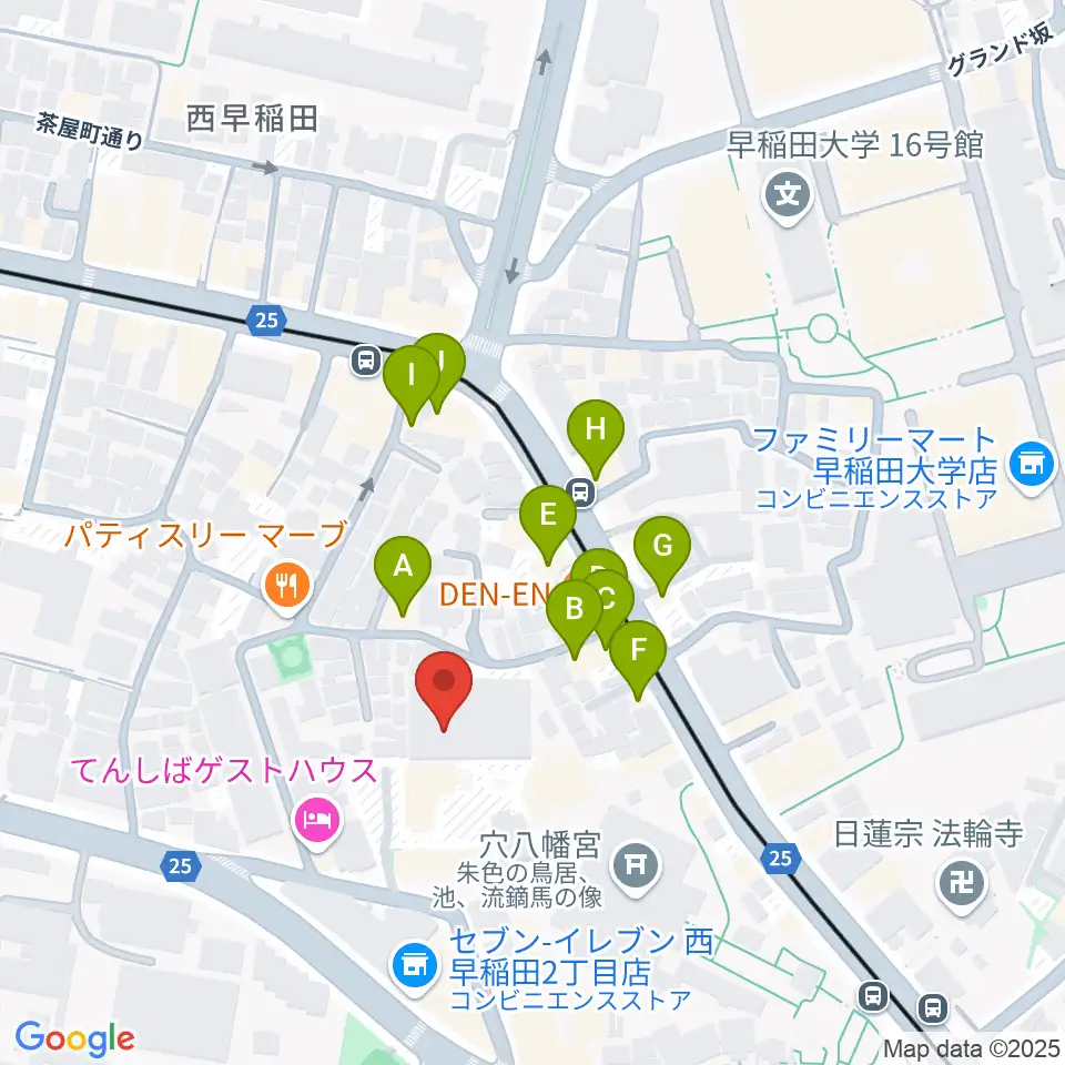 アバコスタジオ周辺のファミレス・ファーストフード一覧地図