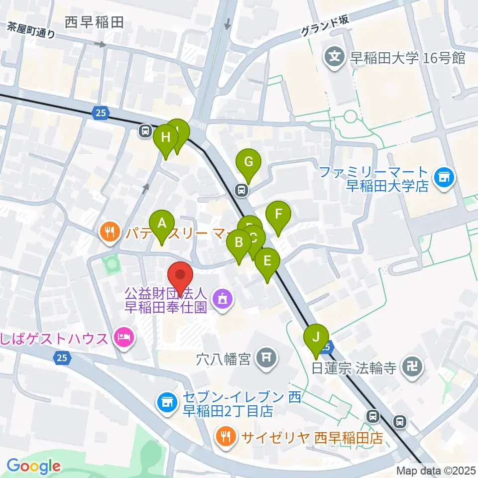 アバコスタジオ周辺のファミレス・ファーストフード一覧地図