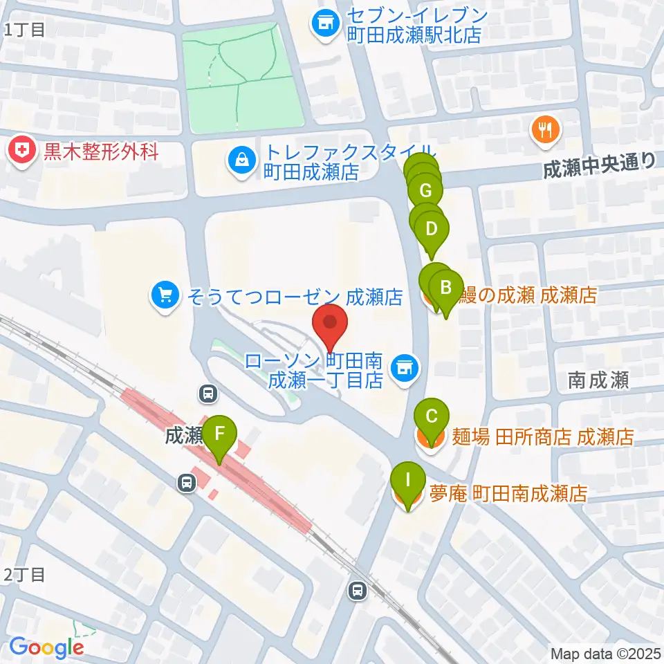 スタジオSOPIC 町田市JR成瀬駅前店周辺のファミレス・ファーストフード一覧地図