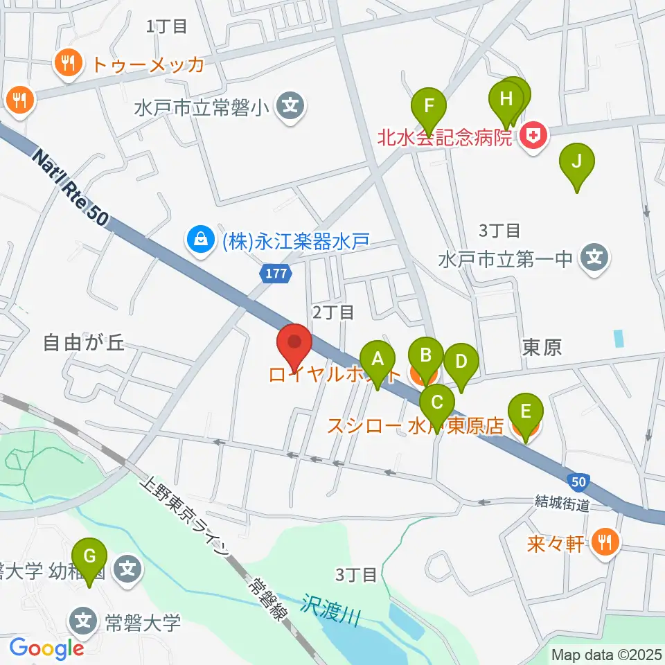 自由が丘スタヂオ周辺のファミレス・ファーストフード一覧地図