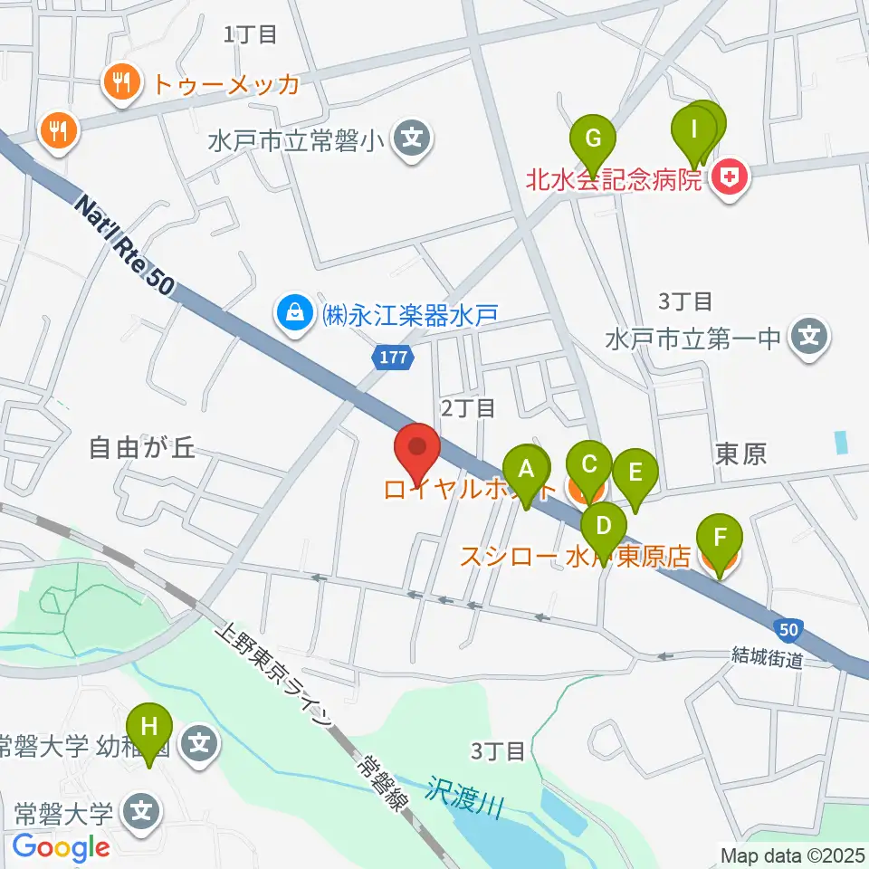自由が丘スタヂオ周辺のファミレス・ファーストフード一覧地図