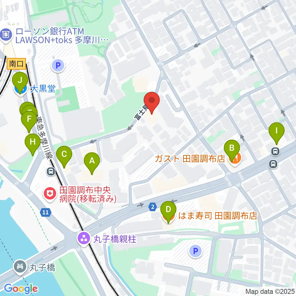 Bottom's Up Guitars周辺のファミレス・ファーストフード一覧地図